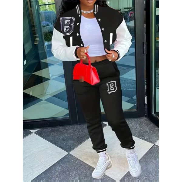 Kadın Uzun Kollu Hakim Yaka önden Düğmeli Ceket Pantolon şardonlu Iki Iplik Ikili Takım