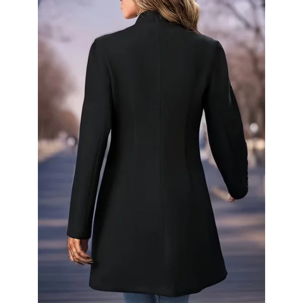 Kadın Uzun Kollu Hakim Yakalı önden Düğmeli Ithal Kaşe Astarsız Kısa Kaban