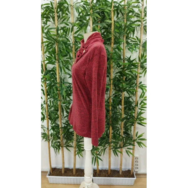 Kadın Uzun Kollu Kapişon Yaka Düğmeli Yumoş Bluz