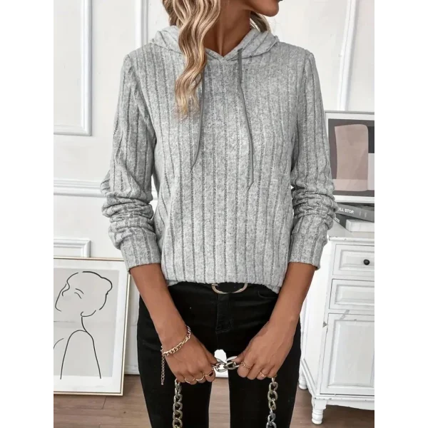 Kadın Uzun Kollu Kapşonlu Bağcıklı şardonlu Kaşkorse Bluz