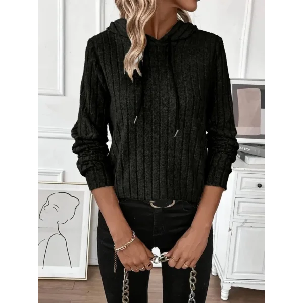 Kadın Uzun Kollu Kapşonlu Bağcıklı şardonlu Kaşkorse Bluz