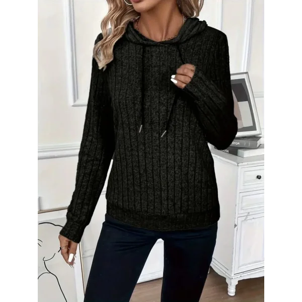 Kadın Uzun Kollu Kapşonlu Bağcıklı şardonlu Kaşkorse Bluz