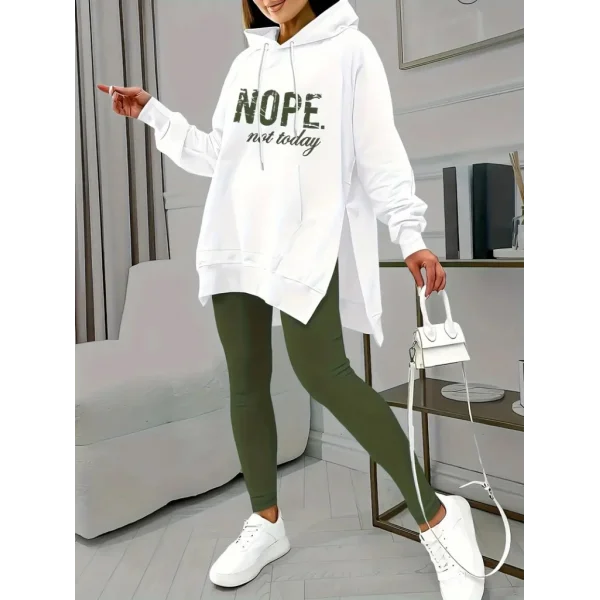 Kadın Uzun Kollu Kapşonlu Bağcıklı Viskon Iki Iplik Sweat