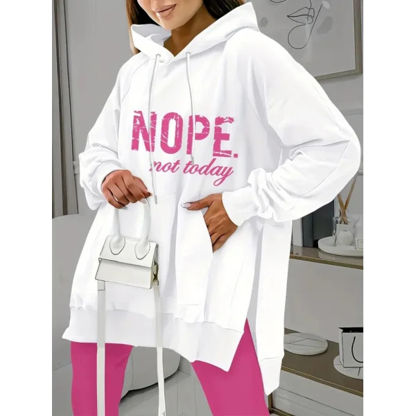 Kadın Uzun Kollu Kapşonlu Bağcıklı Viskon Iki Iplik Sweat