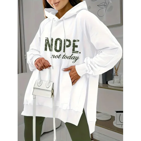 Kadın Uzun Kollu Kapşonlu Bağcıklı Viskon Iki Iplik Sweat