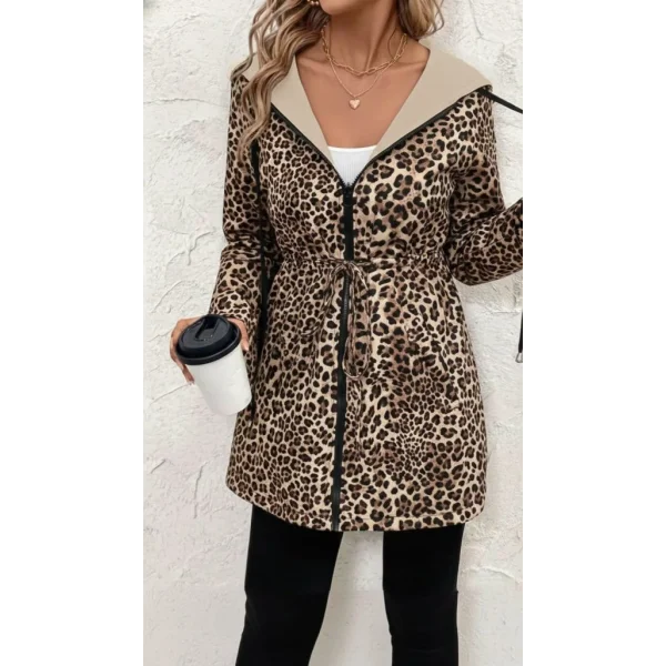 Kadın Uzun Kollu Kapşonlu çift Taraflı Cepli Bağcıklı Fermuarlı Viskon Iki Iplik Ceket