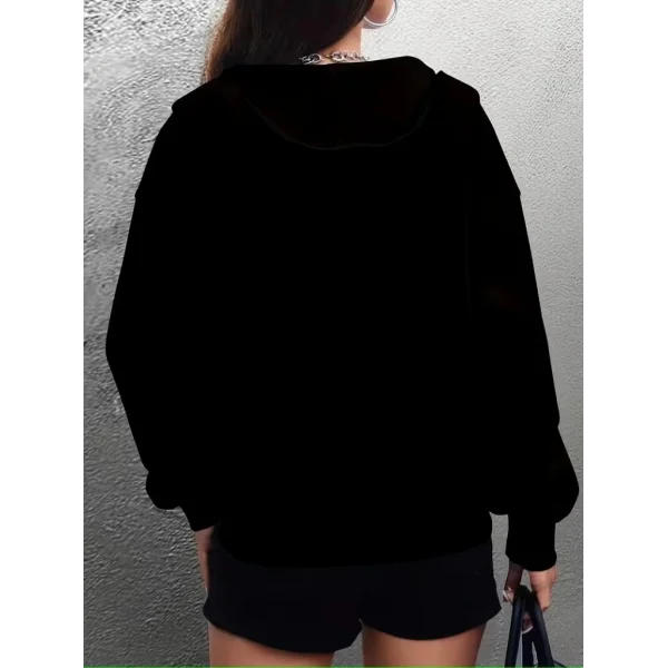 Kadın Uzun Kollu Kapşonlu Fermuarlı önden Cep Detaylı şardonlu Iki Iplik Ceket