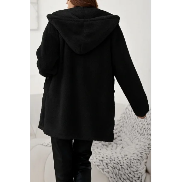 Kadın Uzun Kollu Kapşonlu önden Fermuarlı Cepli Welsoft Ceket