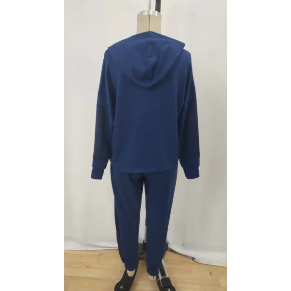 Kadın Uzun Kollu Kapşonlu Viskon Iki Iplik Bluz Ve Pantolon Ikili Takım