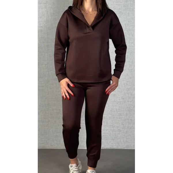Kadın Uzun Kollu Kapüşonlu Ikili Takım