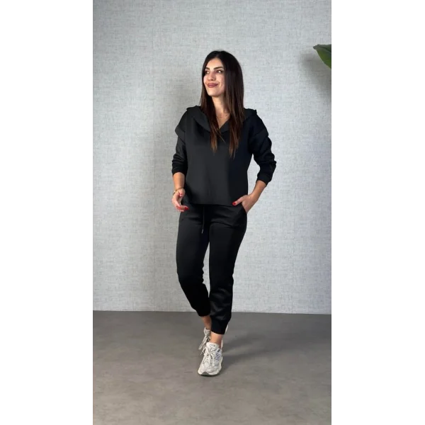 Kadın Uzun Kollu Kapüşonlu Ikili Takım
