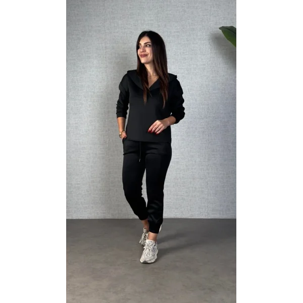 Kadın Uzun Kollu Kapüşonlu Ikili Takım