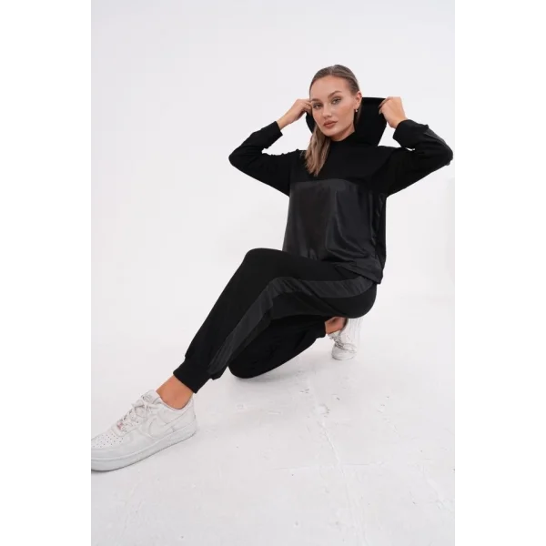 Kadın Uzun Kollu Kapüşonlu Oversize Sweat Ve Pantolon Ikili Takım