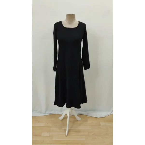 Kadın Uzun Kollu Kare Yaka Midi Kaşkorse Elbise