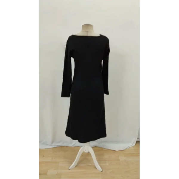 Kadın Uzun Kollu Kare Yaka Midi Kaşkorse Elbise