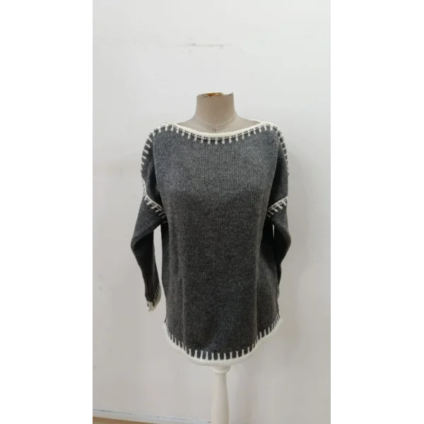 Kadın Uzun Kollu Kayık Yaka Triko Bluz