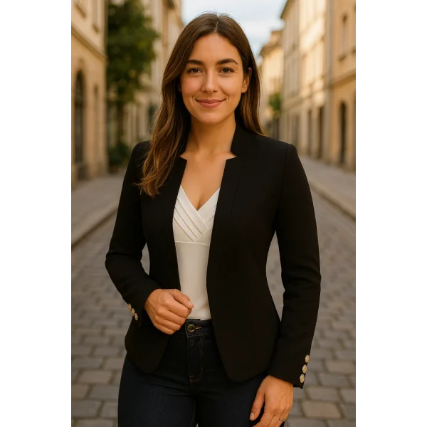 Kadın Uzun Kollu Kırlangıç Yakalı önü Açık Atlas Ceket