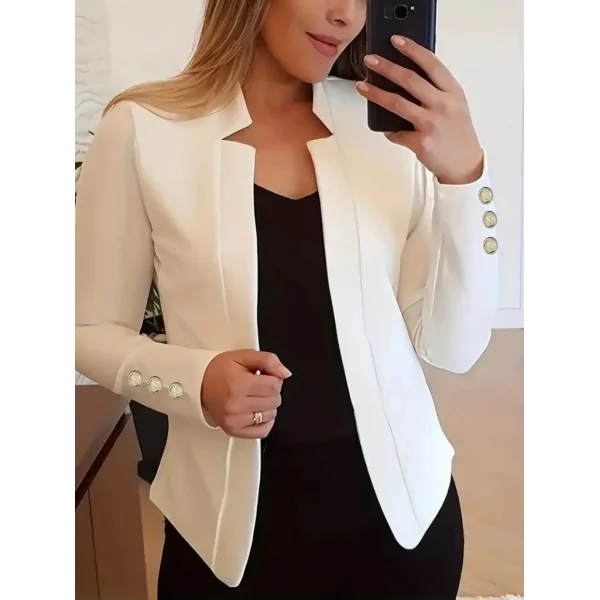 Kadın Uzun Kollu Kol Düğme Detay Ithal Krep Ceket