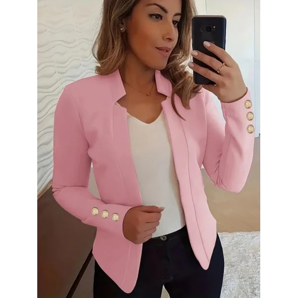 Kadın Uzun Kollu Kol Düğme Detay Ithal Krep Ceket