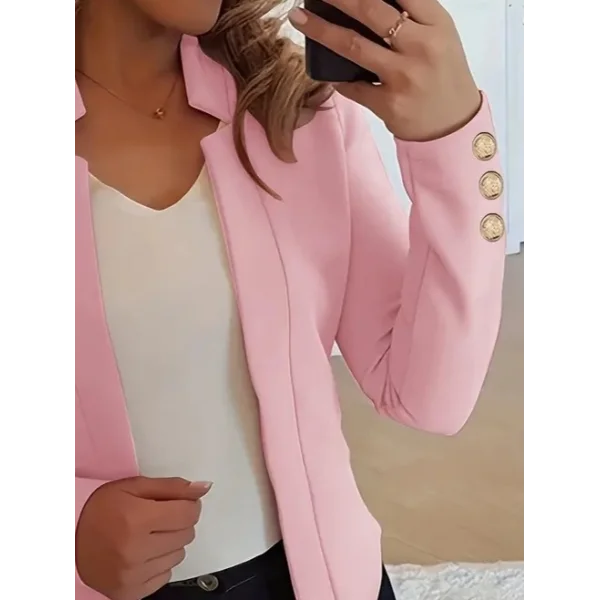 Kadın Uzun Kollu Kol Düğme Detay Ithal Krep Ceket