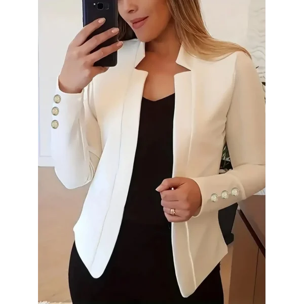 Kadın Uzun Kollu Kol Düğme Detay Ithal Krep Ceket