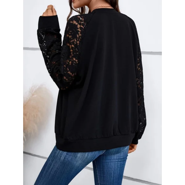 Kadın Uzun Kollu Kolları Dantel Detay önden Fermuarlı Viskon Iki Iplik Ceket