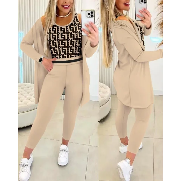 Kadın Uzun Kollu Krep üçlü Takım