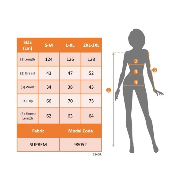 Kadın Uzun Kollu Kruvaze Yaka Yandan Bağlamalı önden Fırfır Detaylı Süprem Uzun Elbise