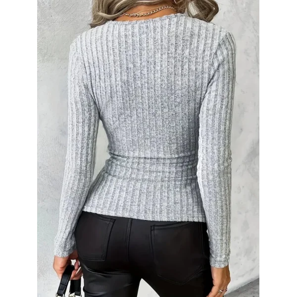 Kadın Uzun Kollu Kruvaze Yaka Yandan Düğme Detaylı şardonlu Kaşkorse Bluz