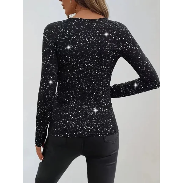 Kadın Uzun Kollu Kruvaze Yakalı Aksesuarlı Dalgıç Bluz