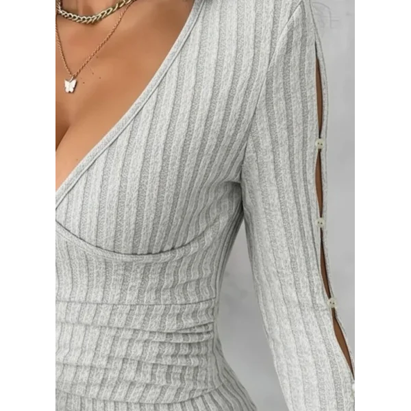 Kadın Uzun Kollu Kruvaze Yakalı Incili şardonlu Kaşkorse Bluz