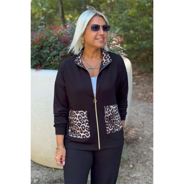 Kadın Uzun Kollu Lepoar Cep Detay Modal Kumaş Ikili Takım