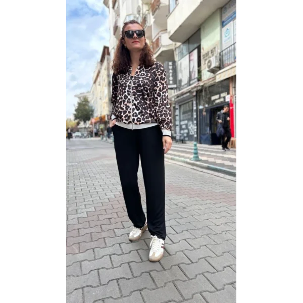 Kadın Uzun Kollu Lepoar Detay Modal Kumaş Ikili Takım