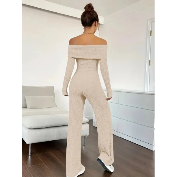 Kadın Uzun Kollu Madonna Yaka şardonlu Kaşkorse Tulum