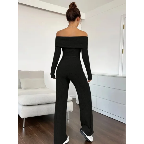 Kadın Uzun Kollu Madonna Yaka şardonlu Kaşkorse Tulum