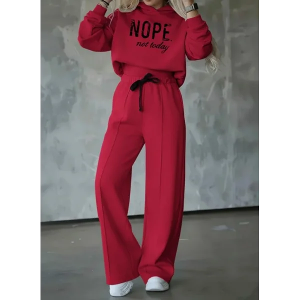 Kadın Uzun Kollu Nope Baskılı Beli Ribanalı Ikili Takım