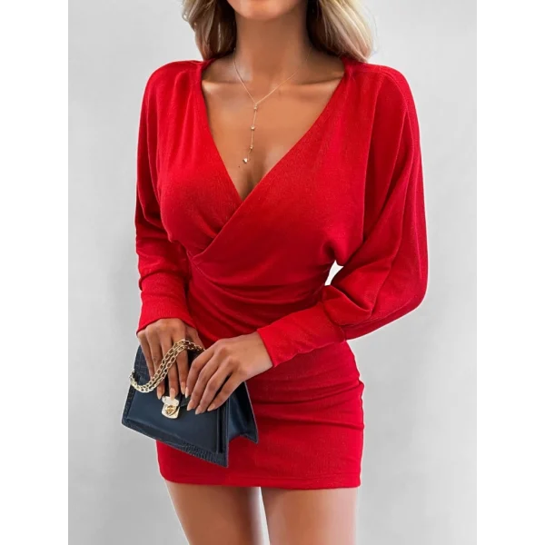 Kadın Uzun Kollu Omuzlar Açık Detay Triko Elbise