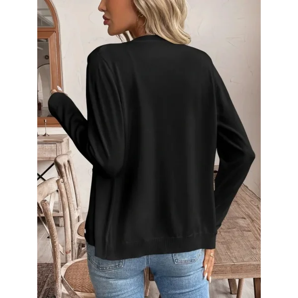 Kadın Uzun Kollu önden Düğmeli Triko Ceket