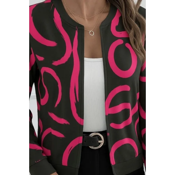 Kadın Uzun Kollu önden Fermuarlı Kısa şardonlu Dalgıç Ceket