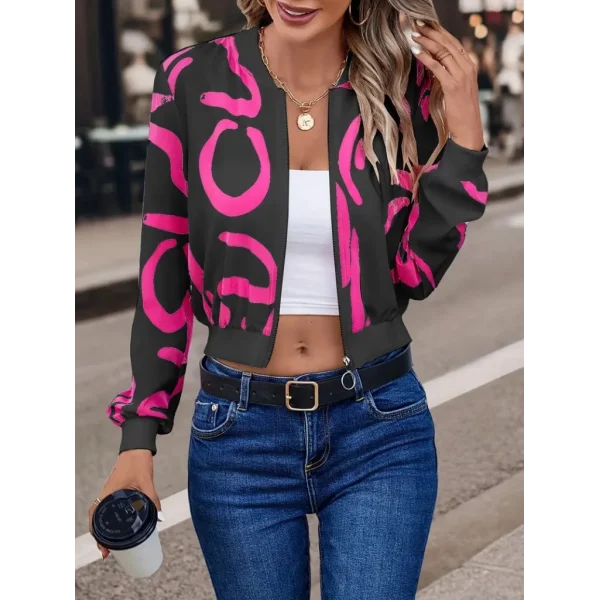 Kadın Uzun Kollu önden Fermuarlı Kısa şardonlu Dalgıç Ceket