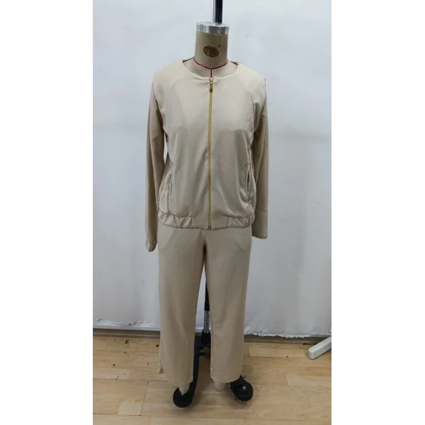 Kadın Uzun Kollu önden Fermuarlı Modal Ceket Ve Pantolon Ikili Takım