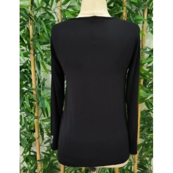 Kadın Uzun Kollu önden Fermuarlı Taşlı Kelebek Desenli Viskon Bluz