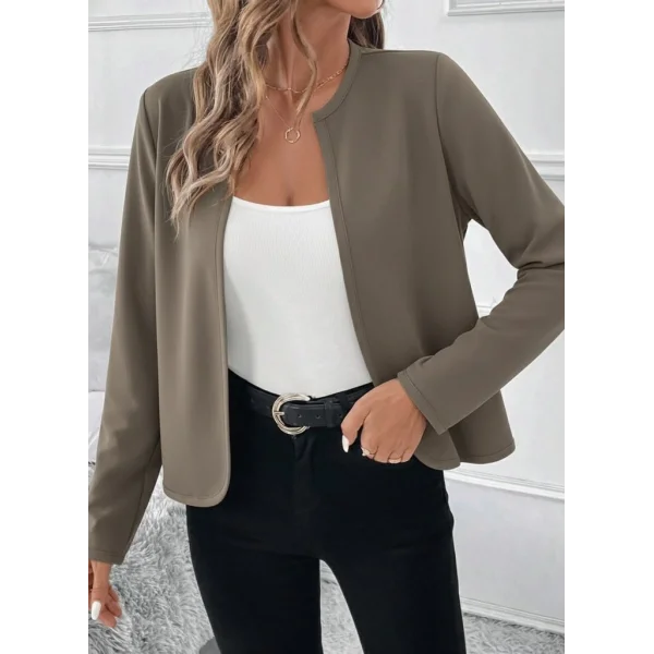 Kadın Uzun Kollu önü Açık Dalgıç Kısa Vizon Ceket