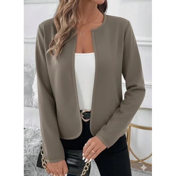 Kadın Uzun Kollu önü Açık Dalgıç Kısa Vizon Ceket