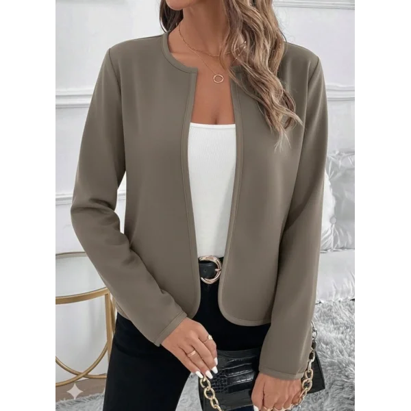 Kadın Uzun Kollu önü Açık Dalgıç Kısa Vizon Ceket