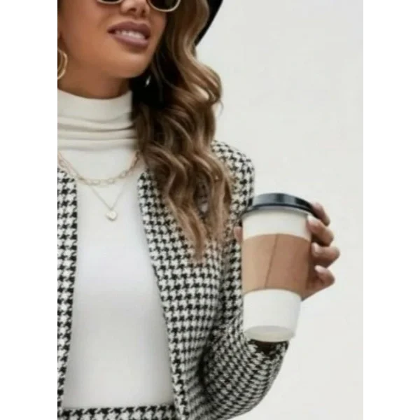 Kadın Uzun Kollu önü Açık Dokuma Ceket Ve Mini Etek Ikili Takım