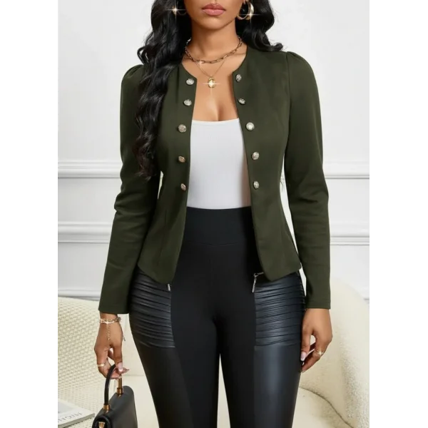 Kadın Uzun Kollu önü Açık Düğmeli Kısa Süet Ceket