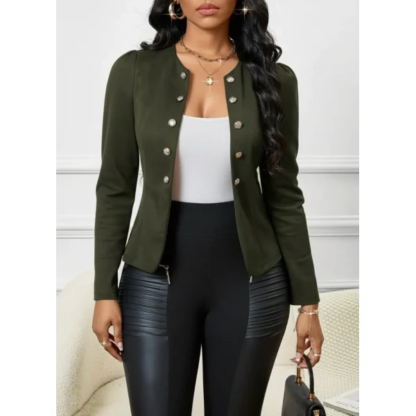 Kadın Uzun Kollu önü Açık Düğmeli Kısa Süet Ceket