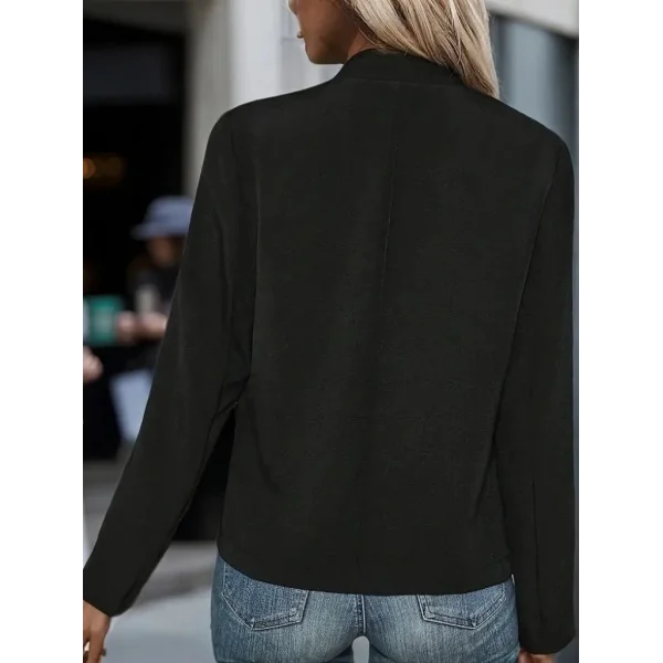 Kadın Uzun Kollu önü Açık Düğmeli Scuba Dalgıç Ceket