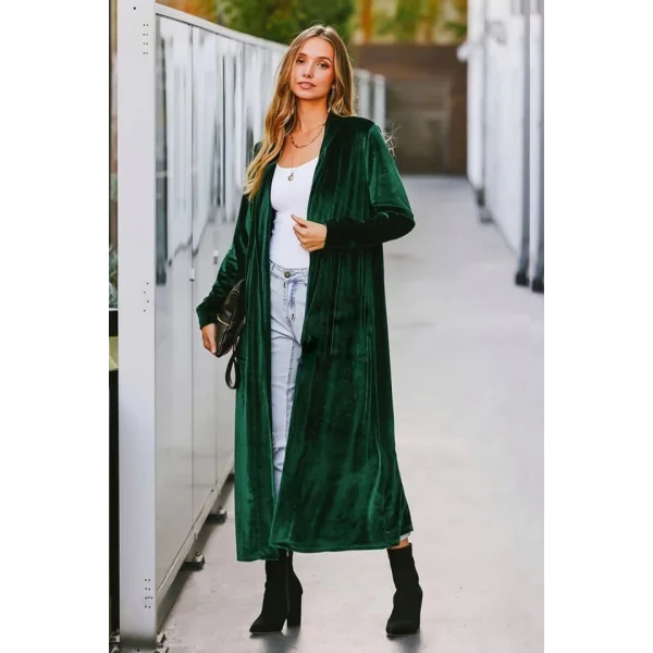 Kadın Uzun Kollu önü Açık Kolları Uzun Midi Ceket